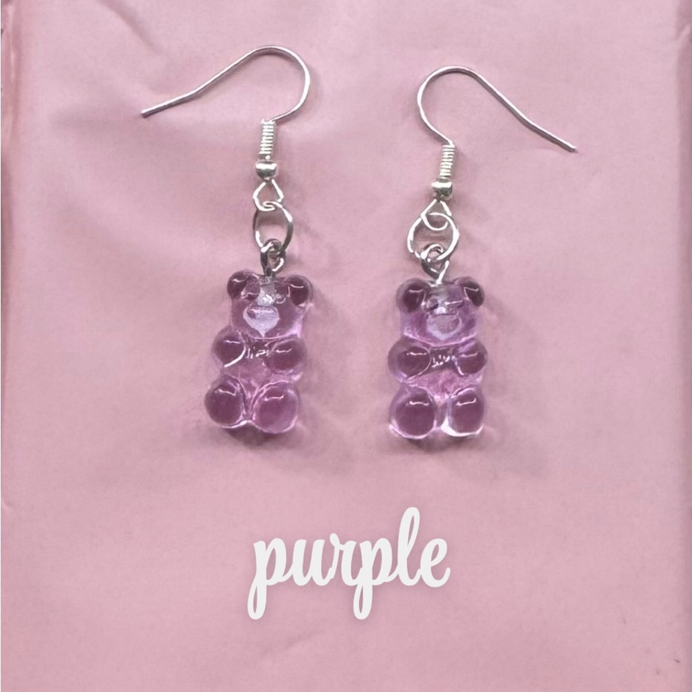 Purple Gummy Bear Earrings